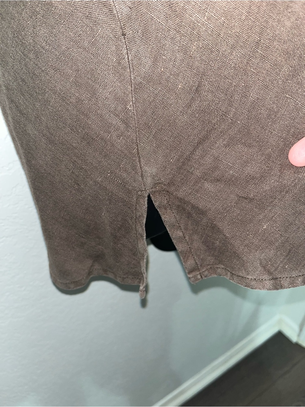 FLAX Brown Linen Sleeveless Tank Top - Picture 2 of 5